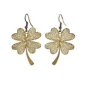 Shamrock Dangling Pierced Earrings